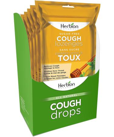 Herbion Naturals Cough Lozenges Sugar Free Honey Lemon Flavor | Cough Suppressant | Sore Throat Relief | Pack of 5 125 Counts - Buy Online on SooperMarket.com