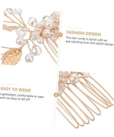 ABOOFAN Decor Hair Accessories Hair Clips Hair Barrettes Wedding Elegant Headdress Wedding Party Headdress Wedding Pearl Hair Pin Hair Side Comb Wedding Hair Pin Hair Comb Prom Bride Metal - Buy Online on SooperMarket.com