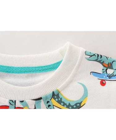 Kids Dinosaur Sweatshirt | Cotton Long Sleeve Pullover | Boys/Girls 1-8 Years | Baby/Toddler Casual Top - Buy Online on SooperMarket.com