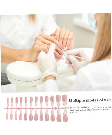 Press On Nails 10 Sheets Color Long Press On Nails With White Edge 12 Size Full Cover Stick On Nails Simple Style False Nails For Women Girls Nail Art Style3 - Buy Online on SooperMarket.com