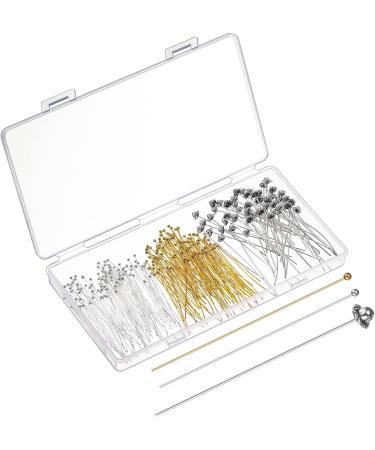 250-Piece Head Pin Set for Jewelry Making - 200x 2 22 Gauge Ball Head Stick Pins, 50x 2.1 21 Gauge Antique Silver Headpins for Earrings Crafts - Buy Online on SooperMarket.com