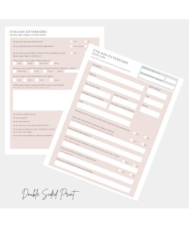 Lash Extension Consent & Aftercare Forms | 100 Pack | for Lash Artists | Mapping Included | 8.5x11 inch - Buy Online on SooperMarket.com