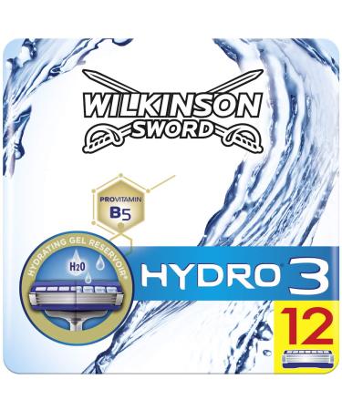 Wilkinson Sword Hydro 3 razor blades for men 12 blades mailbox-compatible razor 12 pieces