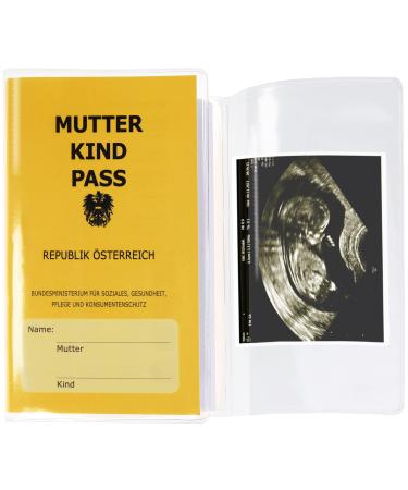 Olg's mother-child pass case |Transparent MKP protective cover from Austria |With extra compartment for ultrasound images |Mother child pass organizer |Blanko case - 1 piece 1 piece (1 Pack)