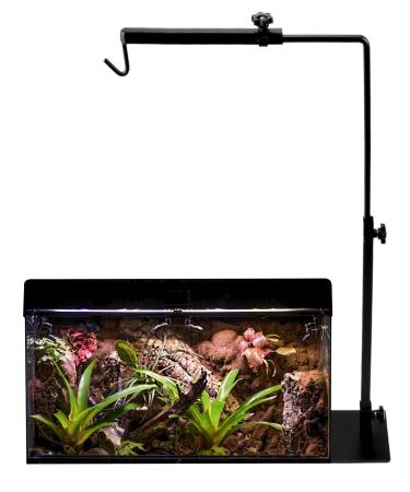 QWORK Reptile Lamp Stand Adjustable 12-25 Inch Metal Heat Lamp Holder Hanger for Amphibians Snake Lizard Turtle Spider Terrarium Fish Aquarium