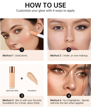Liquid Luminizer 31.5ml Refreshing and Brightening Liquid Illuminator Waterproof for Makeup (#3) - Buy Online on SooperMarket.com