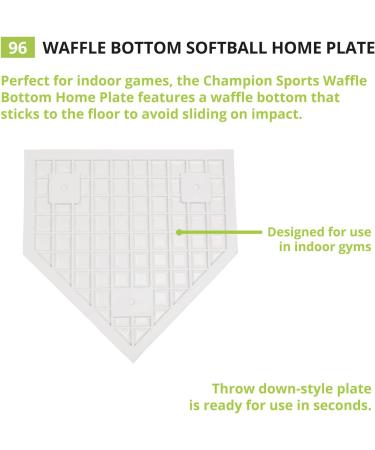 Champion Sports 96 Heavy-Duty Rubber Home Plate - White | Buy Now - Buy Online on SooperMarket.com