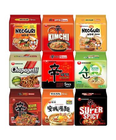 Customised CNMART Korean Ramen Box Personalised from Nongshim Shin Ramyun Gourmet Spicy Noodle 120g (Pack of 5)
