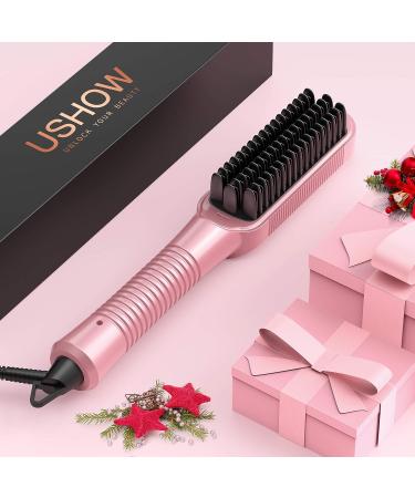 Professional Ceramic Ionic Hair Straightener Brush - Anti-Scald Fast-Heat for Home, Travel & Salon - Buy Online on SooperMarket.com