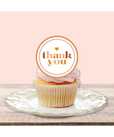 PRECUT Thank You Cupcake Toppers Theme #2 Edible Thank You Cake Decorations Thank You Cupcake Topper Thank You Cake Toppers Edible Thanks Birthday Decoration (Pack of 24) - Buy Online on SooperMarket.com
