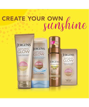 Jergens Natural Glow Sunless Tanning Lotion | Medium to Tan Skin | 7.5oz Daily Moisturizer with Antioxidants & Vitamin E - International Shipping Available - Buy Online on SooperMarket.com