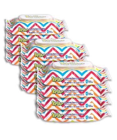 Flushable Wipes for Baby and Kids by Kandoo, Unscented for Sensitive Skin, Hypoallergenic Potty Training Wet Cleansing Cloths , 48 Count, Pack of 12 48 Count (Pack of 12)