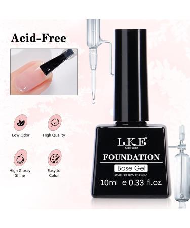 Buy LKE No Wipe Gel Top & Base Coat Set - Long Lasting Glossy Finish for DIY & Salon Nail Art - International Shipping Available - Buy Online on SooperMarket.com