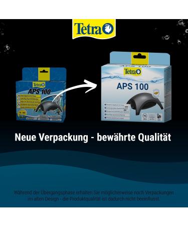 Tetra APS 100 Aquarium Air Pump - Ultra Quiet Diaphragm Pump for 50-100L Aquariums - Black - Buy Online on SooperMarket.com