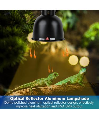 REPTI HOME Reptile Light Fixture - 5.5inch Deep Dome Heat Lamp Fixture UVB Heat Basking Lamp Fixture for Amphibian Reptile Terrariums DOME 5.5 inch - Buy Online on SooperMarket.com