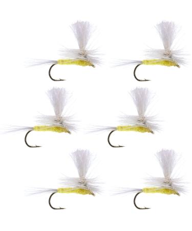 The Fly Fishing Place Parachute Pale Morning Dun - PMD - Classic Trout Dry Fly Fishing Flies - Set of 6 Flies Size 14
