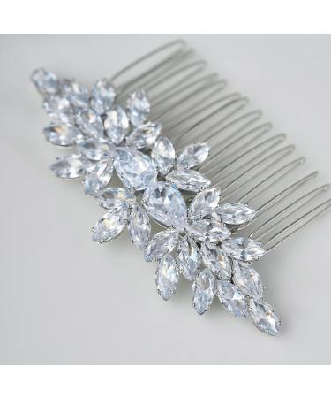 SWEETV Rhinestone Wedding Hair Comb - Bridal Crystal Hair Clip for Bridesmaids, Silver-01 - Buy Online on SooperMarket.com