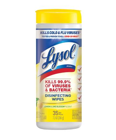 Lysol Disinfectant Wipes, For Disinfecting, Deodorizing, and Cleaning, Lemon & Lime Blossom, 35ct