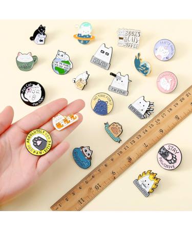 20 Piece Cat Enamel Pins Set - Cute Novelty Cartoon Animal Brooch Pins for Backpacks, Clothing, Bags & Jackets - Buy Online on SooperMarket.com