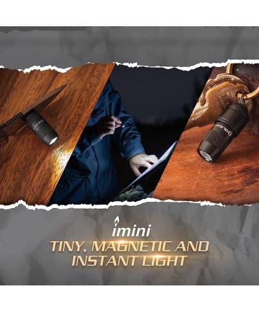 OLIGHT IMINI 10 Lumens Tiny Keychain Flashlight | Portable Quick-Release Small Flashlight | Magnetic Base | Powered by 3 LR41 Button Cells | EDC & Emergency | Black - Buy Online on SooperMarket.com
