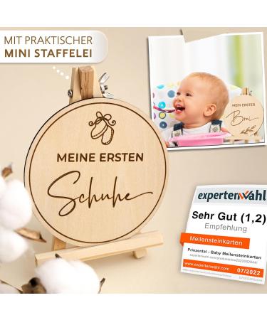 Prinzental Milestone Cards for Baby | 40 Wooden Milestones | Premium Quality with Easel Blank Card Fabric Bag & Gift Box - Buy Online on SooperMarket.com