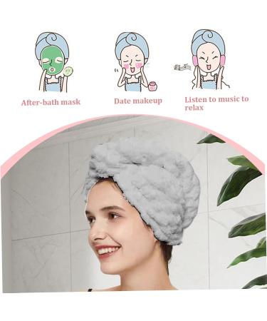 2Pcs Hair Towel Wrap - Quick Dry Microfiber Towel for Curly Hair & All Hair Types - Anti-Frizz & Button Fixing - Large 9.8x25.6 - Buy Online on SooperMarket.com