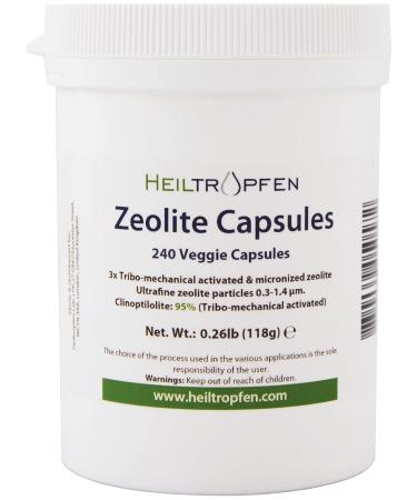 Zeolite 240 Capsules | Clinoptilolite 95% | 3X Activated | Natural Mineral Dust Less-Than 2 m | Heiltropfen