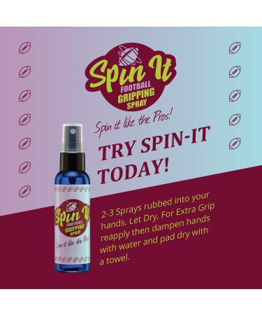 Spin iT Football Grip Spray - Enhance Football Grip, Works with or without Gloves - Ideal for Training and Play - Improve Performance and Control - 2 oz - Buy Online on SooperMarket.com