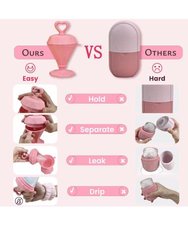 Rena Chris Diamond Ice Roller for Face - De-Puff Eye Bags & Massage Tool - Reusable Silicone Mold & Face Wash Wristband - Skin Care for Women (Pink - Buy Online on SooperMarket.com