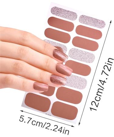20 Pcs Semi Cured Gel Nail Strips With Soft Glossy Gel Finish Long Lasting Nail Wraps Glitter Gel Nail Stickers Convenient And Easy To Use Nail Sticker Ze0530 - Buy Online on SooperMarket.com
