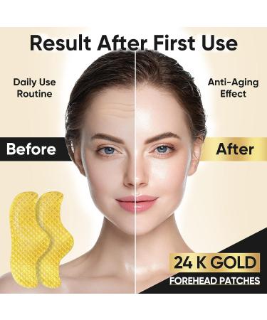 24K Gold Collagen Forehead Wrinkle Patches - Smooth Frown Lines - Buy Online on SooperMarket.com