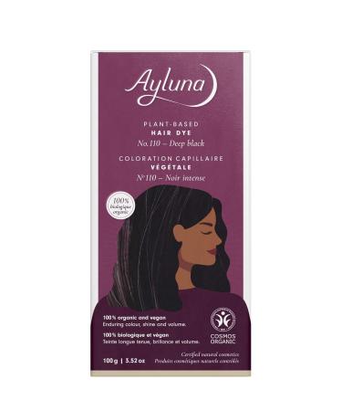 Ayluna Plant Hair Color 110 Deep Black - Vegan Ammonia-Free 100% Gray Coverage Long-Lasting Gloss & Volume 100g Pack - Buy Online on SooperMarket.com