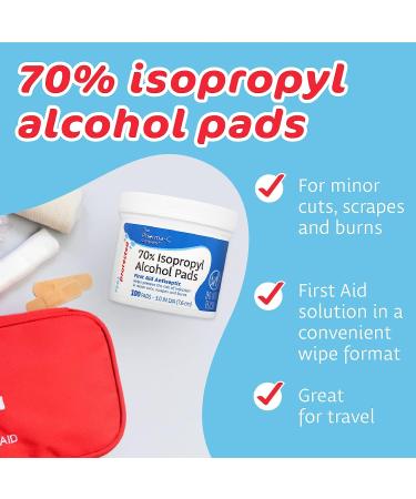 Pharma-C 70% Isopropyl Alcohol Pads - 100 Extra Large Pads | Made in USA - Buy Online on SooperMarket.com
