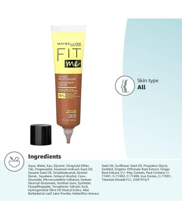 Maybelline Fit Me Tinted Moisturizer Natural Coverage Face Makeup 368 - 1 Fl Oz - Buy Online on SooperMarket.com