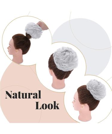 Silver Grey Messy Hair Bun Ponytail Extension Scrunchie for Women - 45g - Buy Online on SooperMarket.com