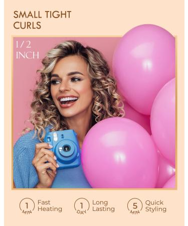 Mini 1/2 Inch Ceramic Curling Iron for Short Hair | Dual Voltage Tiny Hair Wand - Buy Online on SooperMarket.com