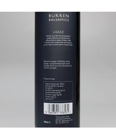 Burren Balsamics 3 Diamond Balsamic Vinegar of Modena 250ml - Premium Quality - Buy Online on SooperMarket.com