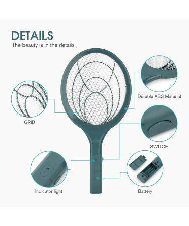 Mafiti Electric Fly Clapper - Toxin-Free Insect Killer with Removable Batteries | Ideal for Indoor & Outdoor Use (Dark Green) - Buy Online on SooperMarket.com