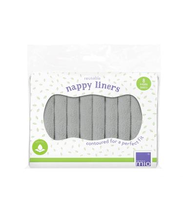 Bambino Mio Reusable Diaper Liners - 8 Pack, Grey - Eco-Friendly Cloth Diaper Liners - Buy Online on SooperMarket.com