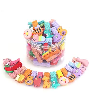 Roxnvm girls clips little girl hair jewelry clips 26 PCs nice hairpin in several colors and styles for babies girls children as a birthday Christmas day gift (vegetable freshness style) animal style