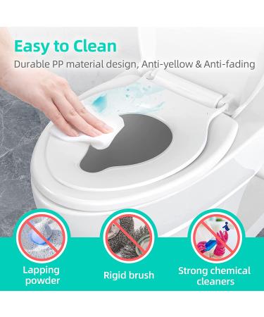 Heavy Duty Elongated Toilet Seat with Built-in Potty Training Seat - Slow Close, Never Loosen, Ergonomic Design - Space Saving Toddler Toilet Seat (18.6 x 14.2 x 2.5) - Buy Online on SooperMarket.com
