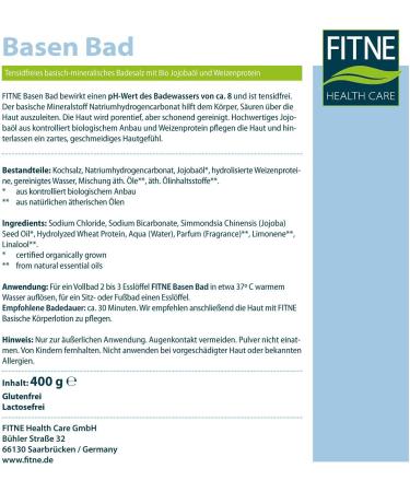 Fitne Bases Bathroom & Swimming Salt - Organic Jojoba Oil & Wheat Protein | Vegan Detox & Skin Care | Acid-Base Balance Support (400g) - Buy Online on SooperMarket.com