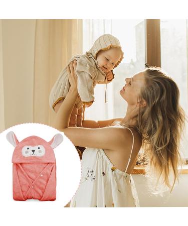 Funmo Baby Hooded Towel 70x140 cm - Soft Super Absorbent Bath Towel for Toddlers (0-5 Years) - Cute Pink Design - Buy Online on SooperMarket.com