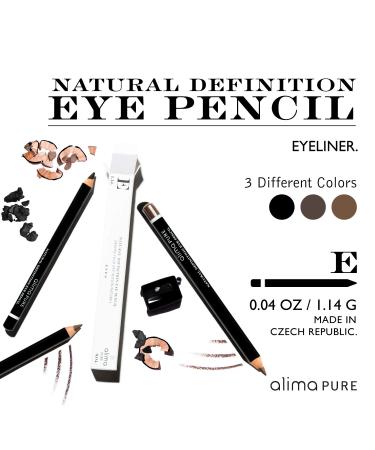 Alima Pure Natural Black Eyeliner Pencil with Jojoba Oil - Vegan Eye Makeup for a Natural Look (1.14 g) - Buy Online on SooperMarket.com