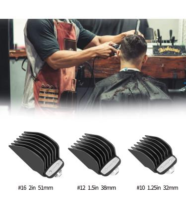 Wahl Hair Clipper Guards Set - 1 1/4 1 1/2 2 NO.16 NO.12 NO.10 - Fits Most Size Clippers - Pack of 3 - Black - Buy Online on SooperMarket.com