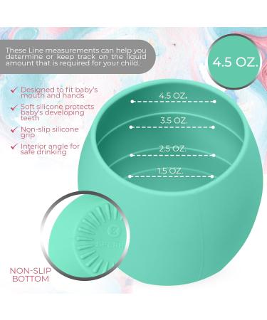 Sperric Silicone Mini Cups for Toddlers - 2 Pack, 4.5 oz - Light Blue/Cool Gray - Buy Online on SooperMarket.com