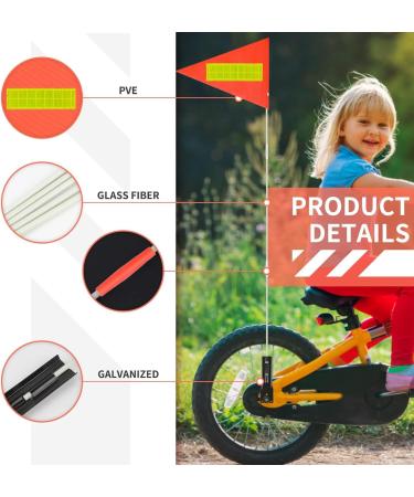 NVTRSD Reflective Bicycle Flag - Safety Flags for Kids | 5-Piece AHR Wheel Flag Set - Child Bicycle Pennants & Trailer Flags - Buy Online on SooperMarket.com