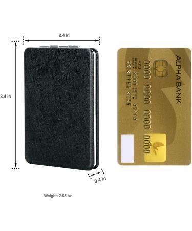 Compact Black Travel Makeup Mirror for Men, Women & Girls - Portable Double-Sided Magnifying Vanity Mirror - Ideal for Purse, Handbag & Pocket - Distortion-Free - Buy Online on SooperMarket.com