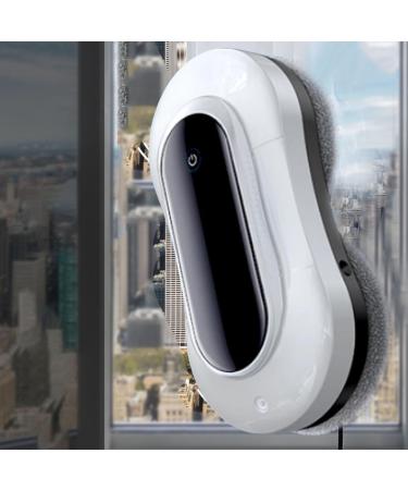 emobwdy Window Cleaner Robot 2800pa Glass Cleaning Vacuum Robotic Automatic Cleaning With Double Water Spray/Intelligent Path Planning Edge Detection Technology Remote Control 70ml Water Tank White