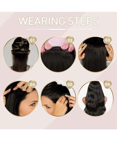 Vlasy 16 Inch Clip in Hair Extensions Human Hair T14/60+T14/60# - Seamless Natural Thick Weft Human Hair Extensions for Women - 7 Pieces (80g) - Buy Online on SooperMarket.com